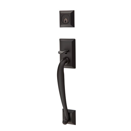 Emtek Flat Black Handleset 4423TUS19LH 4423TUS19LH